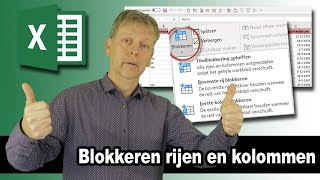 Kolommen &amp; Rijen vastzetten/blokkeren in Excel