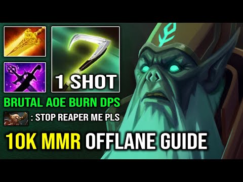 NEW 10K Necrophos Offlane Guide | 1v5 Unkillable Brutal AoE Radiance Burn DPS Dota 2