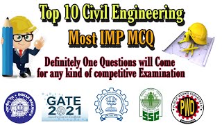 Top 10 Civil Engineering MCQ | Gate 2021 | Basic Civil Engineering MCQ | Civil Engineering MCQ
