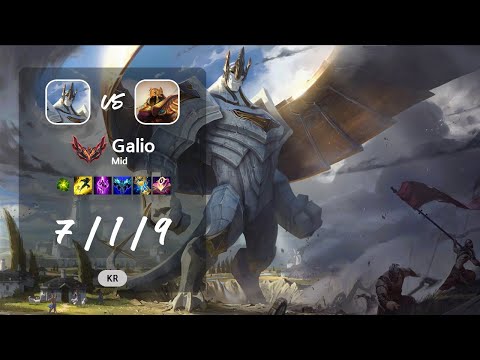 Galio Mid vs Azir - KR GrandMaster Patch 13.12