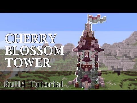 Minecraft Cherry Blossom Tower | Fairy Cottagecore Castle for Minecraft 1.20
