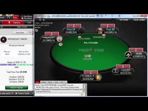 Replay |"tikidiii" vs "4_VaNyA_4" Final table PokerStars $215 SUNDAY MILLION $1M Gtd on Nov 25, 2018