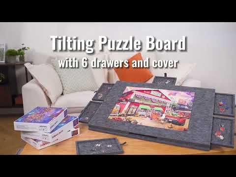 What is the best material for a puzzle board? Super Lightweight Felt Puzzle Plateau with 6 Drawers