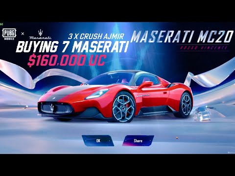 Buying 7 Maserati for $160,000 UC | | 🔥 PUBG MOBILE 🔥