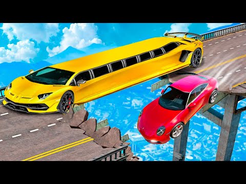 BIGGEST GTA 5 CARS Test On A BROKEN BRIDGE