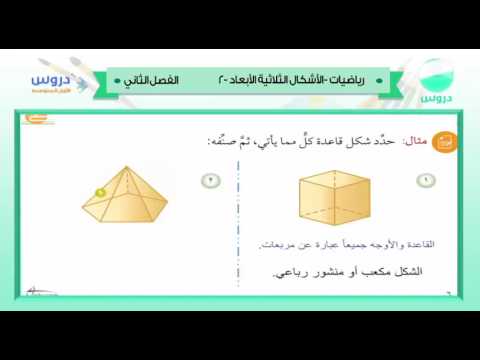 أول المتوسط | الفصل الدراسي الثاني 1438 | رياضيات|الاشكال الثلاثية الابعاد-2