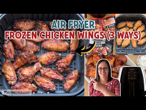 Air fryer frozen chicken wings (3 ways)