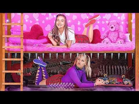 Sfida di makeover di una stanza BUONA vs CATTIVA || Creazioni fai-da-te per la casa su 123 GO!