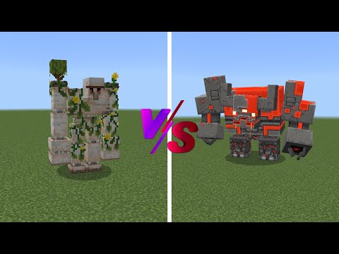 Mutant Iron Golem vs Redstone Monstrosity in Minecraft PE