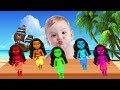 Learn Colors With Meshko Dady Finger Jony Yes Baba