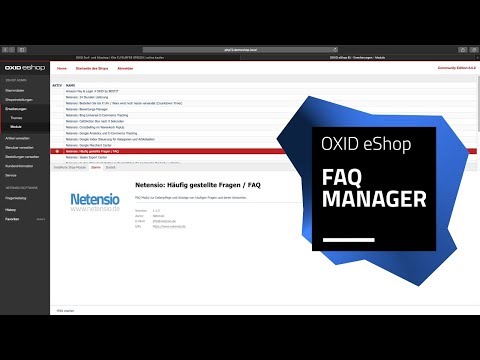 OXID eShop Modul: FAQ Manager