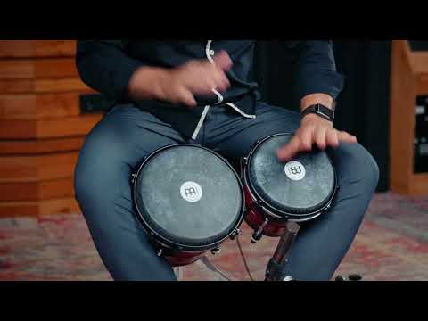 Meinl Percussion 6 3/4" & 8" Traditional Wood Bongo, Wine Red- WBTR300WR