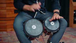Meinl Percussion 6 3/4 & 8 Traditional Wood Bongo, Wine Red- WBTR300WR