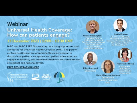 UHC Day webinar: "Universal health coverage: How can patients engage?"