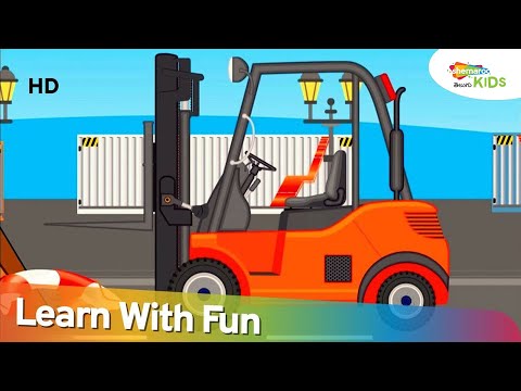 Fork lift truck hd - videos for kids - construction vehicles toys