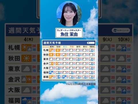 【週間天気】この先は曇りや雨のすっきりしない天気が続きます☔️☁️#通勤タイパ #今週の天気 #魚住茉由