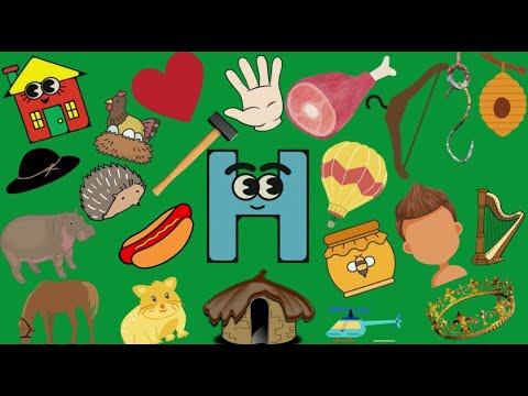 Words Begin With H| 25 Words| Daily Routine Use| Animated Video With Song| Vocabulary|#KidsMennia