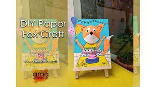 Diy paper fox craft/3d paper fox craft/fox birthday card tutorial step by step