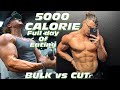 5,000 CALORIE FULL DAY OF EATING | lose fat & gain muscle | bulk to 250lbs