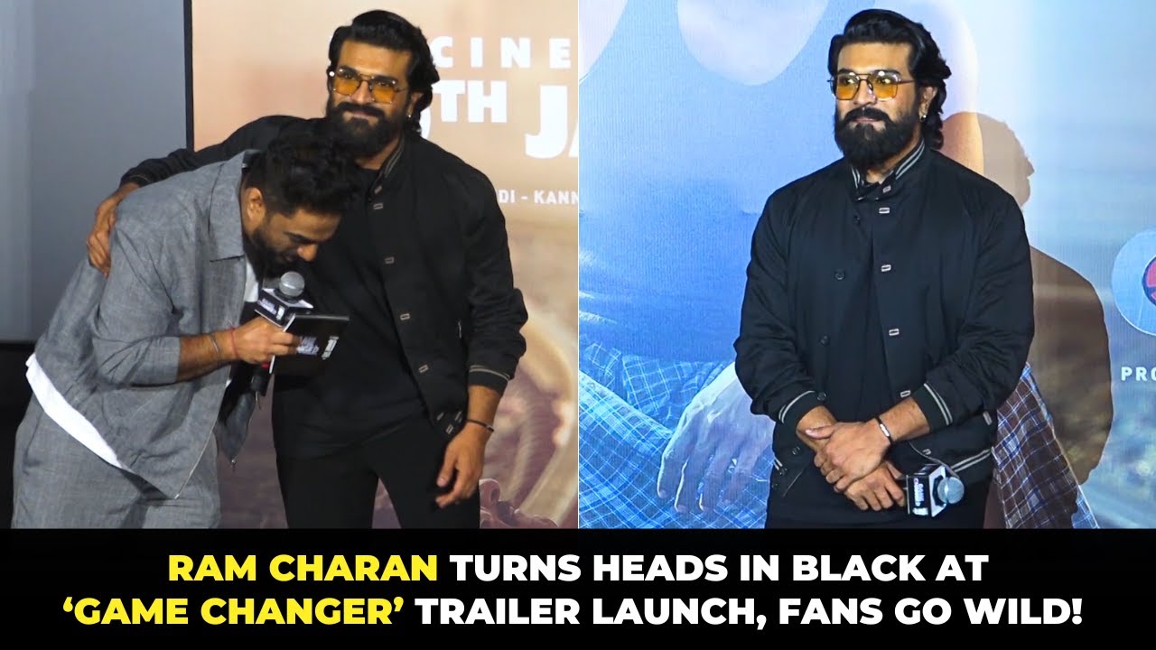 Ram Charan Turns Heads in Black at ‘Game Changer’ Trailer Launch, Fans Go Wild!
