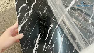 Kuchyňský panel ABS plast Black and white marble 3000x600mm 1,5mm