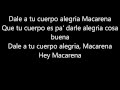 Macarena, Los del Rio, Lyrics,(Hey Macarena ...