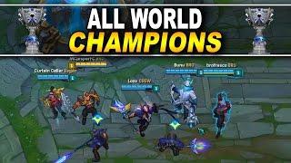 EVERY WORLD CHAMPION SKIN TEAM | League of Legends