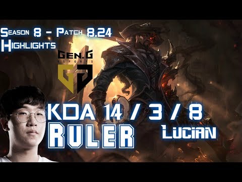 GEN Ruler LUCIAN vs YASUO ADC - Patch 8.24 KR Ranked