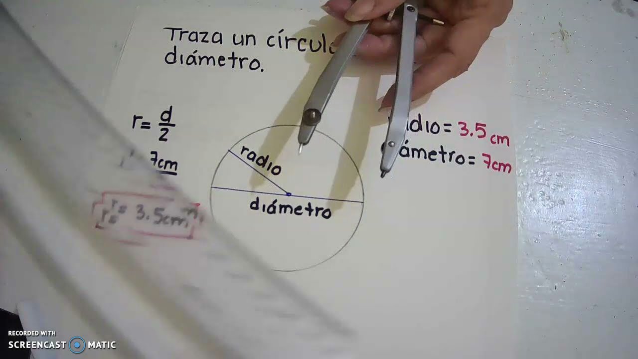 Cómo trazar un circulo con regla y compás. How to draw a circle with a compass and ruler.