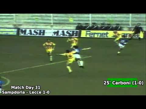 Serie A 1989-1990, day 31: Sampdoria - Lecce 1-0 (A.Carboni goal)