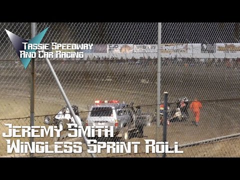 Jeremy Smith Wingless Sprint Roll - Hobart Speedway 13-02-16