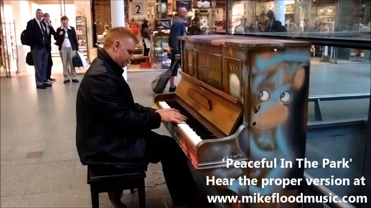 Improvising Around Peaceful In The Park by Mike Flood at St Pancras Station Street Piano