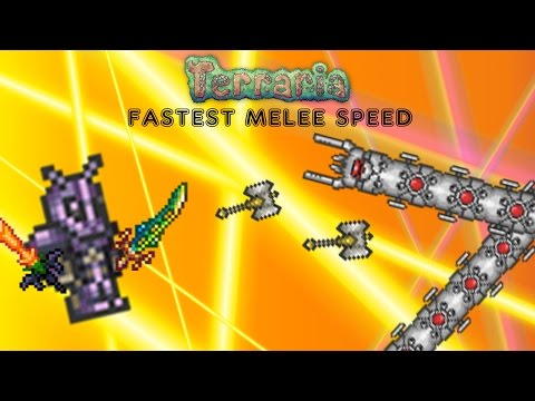 Terraria 1.2.4 Fastest Melee Speed (DOUBLE PALADIN'S HAMMERS)