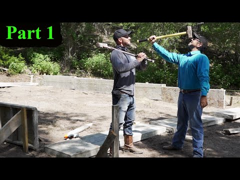 Setting concrete forms Demolition Ranch Headquarters Build Part 1| E63 S3