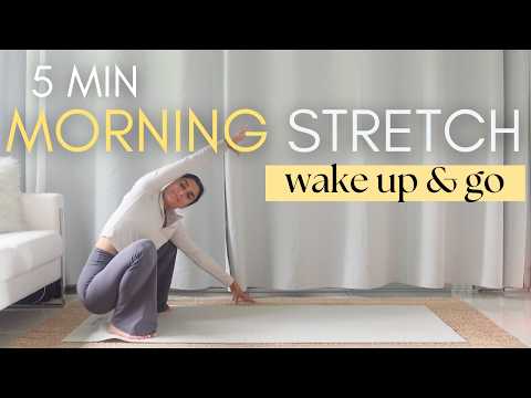 ÉTIREMENTS MATINAUX DE 5 MIN | Étirements complets au réveil pour une journée inoubliable (Yoga a...