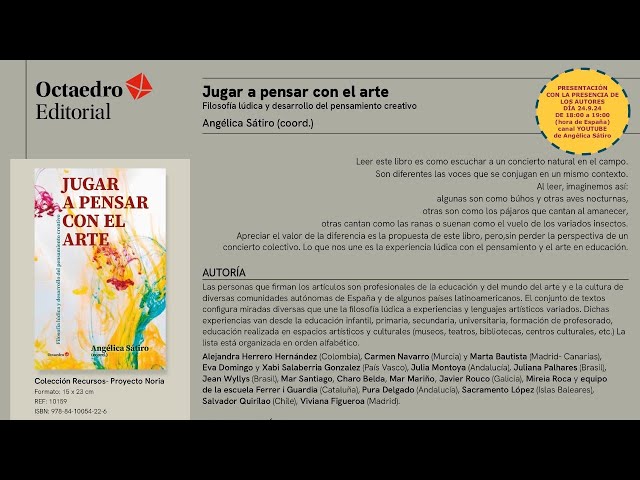 Vídeo relacionado con Jugar a pensar con el arte: Filosofía lúdica y desarrollo del pensamiento creativo (Proyecto Noria)