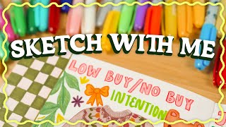 My No Buy/Low Buy Artist Challenge *Sketch with Me*