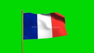 France National Flag | World Countries Flag Series | Green Screen Flag | Royalty Free Footages