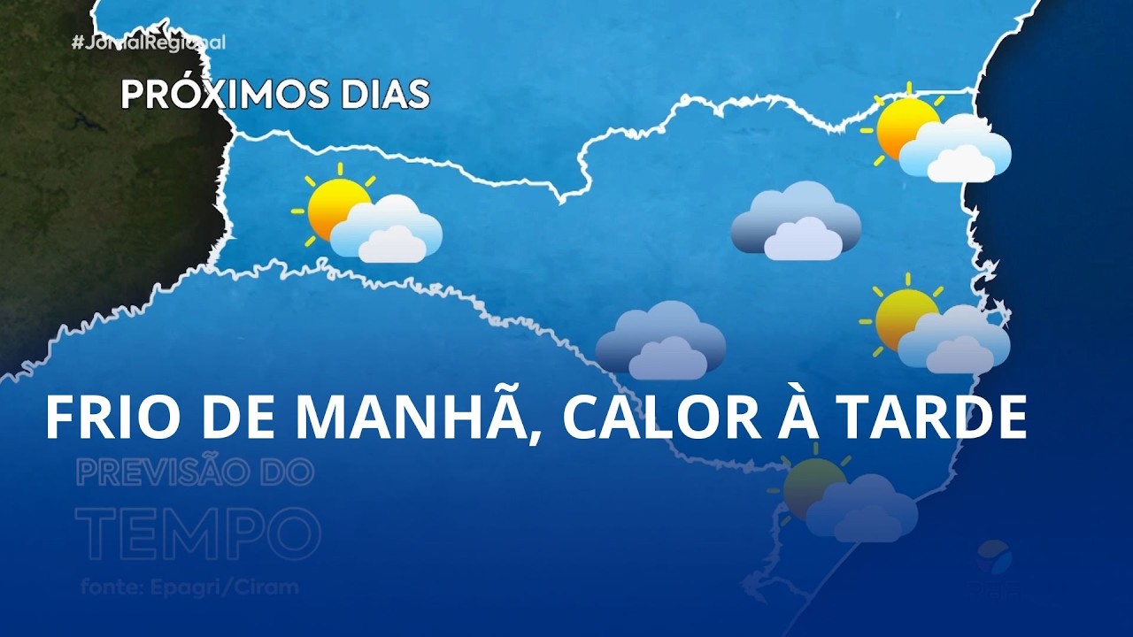 ☀️ Sol predomina em Santa Catarina até o fim de semana