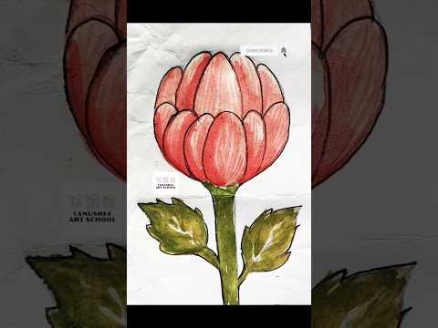 flower art in easy steps #watercolorpainting #flowerdrawing #viralshort #tanusreeartschool #floraart