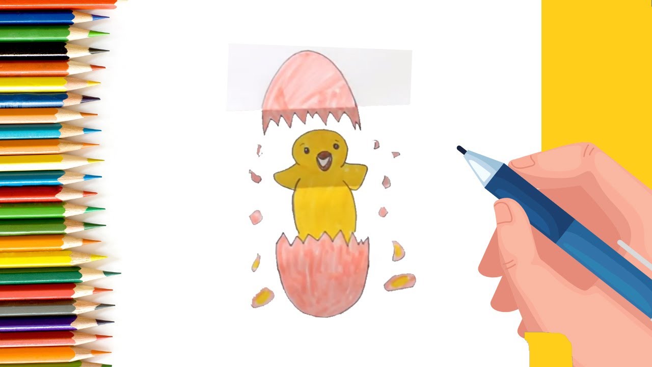 How to Draw egg with chick folding surprise