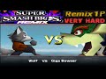 Smash Remix HD Textures Gameplay Remix 1p Mode Wolf Very Hard