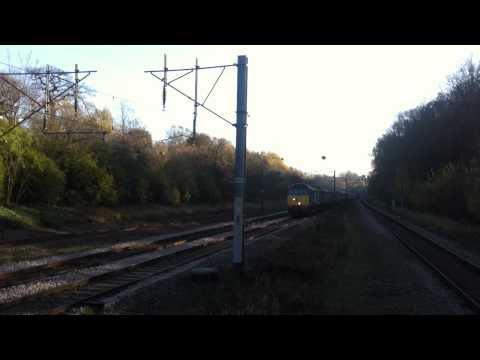 DRS Class 47's double-head boat train through Oakleigh Park
