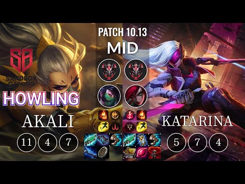 SB Howling Akali vs Katarina Mid - KR Patch 10.13
