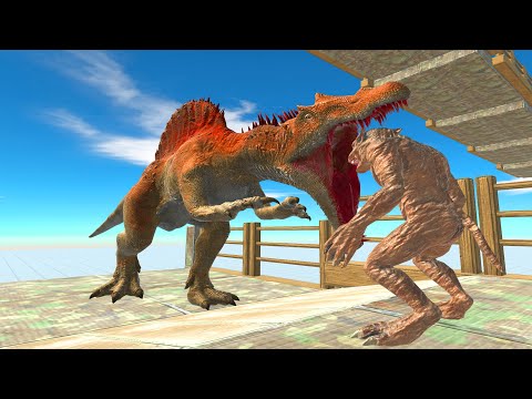 FIRE SPINOSAURUS DEATH GATE CLIMB - Animal Revolt Battle Simulator