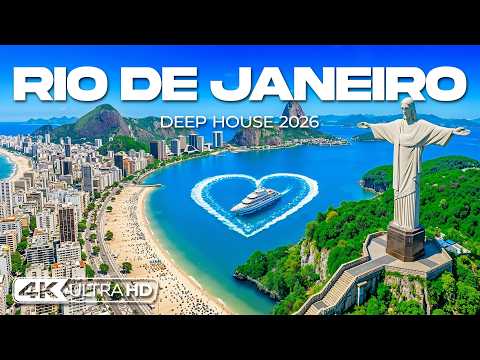 Rio De Janeiro 4K Drone Footage 🇧🇷 Scenic Coastline Christ the Redeemer Atlantic Blue Views