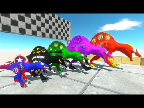 5 Spinosaurus Marvel Comics Superhero - Dinosaurs Race Champions Hunting found Jurassic world