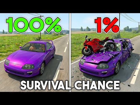 BeamNG.drive Survival Chance Test (With Dummies) | Realistic Car Crashes #19