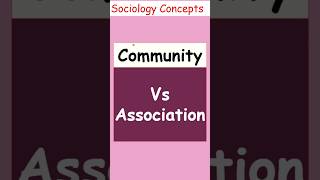 Community vs Association | Sociology Concepts for UGC NET, HCS, UPSC & Students#SociologyShorts,