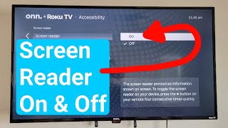 Onn. Roku T.V. - How To Turn Screen Reader On & Off